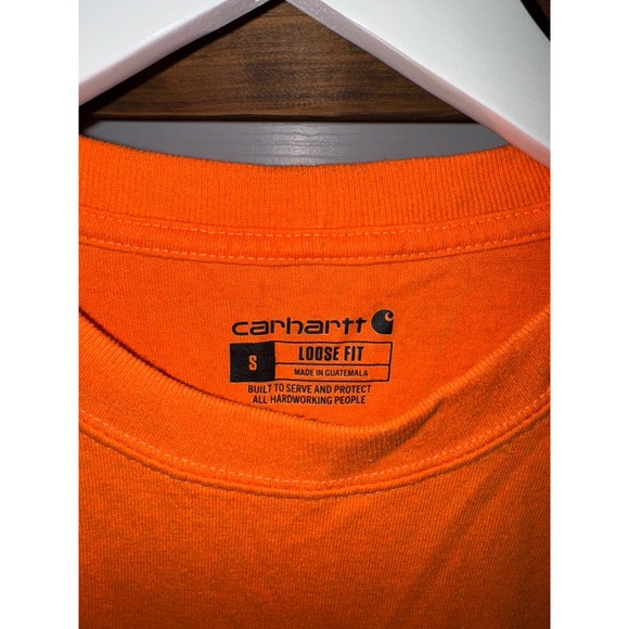 Carhartt Men's‎ Orange Loose Fit Short Sleeve Work T Shirt Size S - Picture 3 of 4